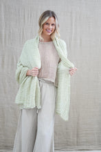 Load image into Gallery viewer, Skye Scarf/Sarong White &amp; Green Stripe
