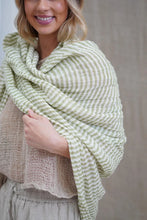 Load image into Gallery viewer, Skye Scarf/Sarong White &amp; Green Stripe
