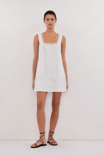 Load image into Gallery viewer, Eve Cotton Lace Mini Dress - white
