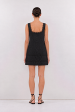 Load image into Gallery viewer, Eve Cotton Lace Mini Dress - Black
