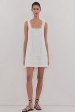 Load and play video in Gallery viewer, Eve Cotton Lace Mini Dress - white
