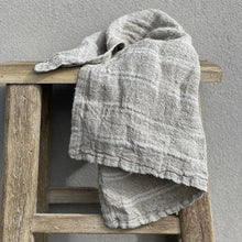 Load image into Gallery viewer, Tea Towel White Stripes Handloomed/Rustic Linen
