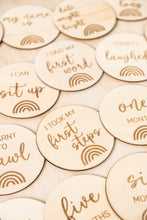 Load image into Gallery viewer, Baby Milestone Wooden Discs
